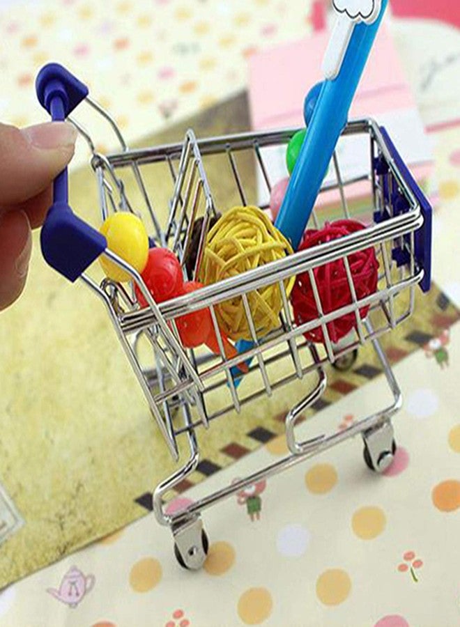 KRAFTMASTERS� Mini Shopping Hand Trolley Cart Storage Basket for Storing Pretend Toy (Random Color Will be Send) - Image 5